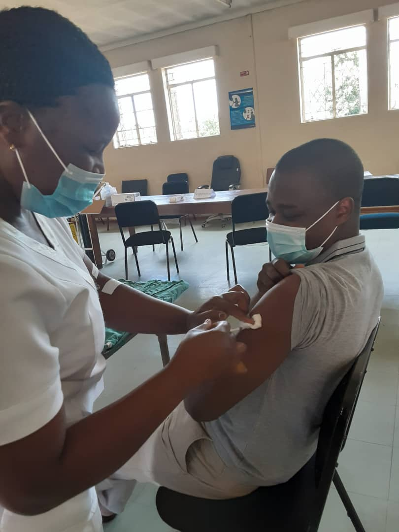 Admore Jokwiro, ZHI front-line worker vaccinated against Covid-19